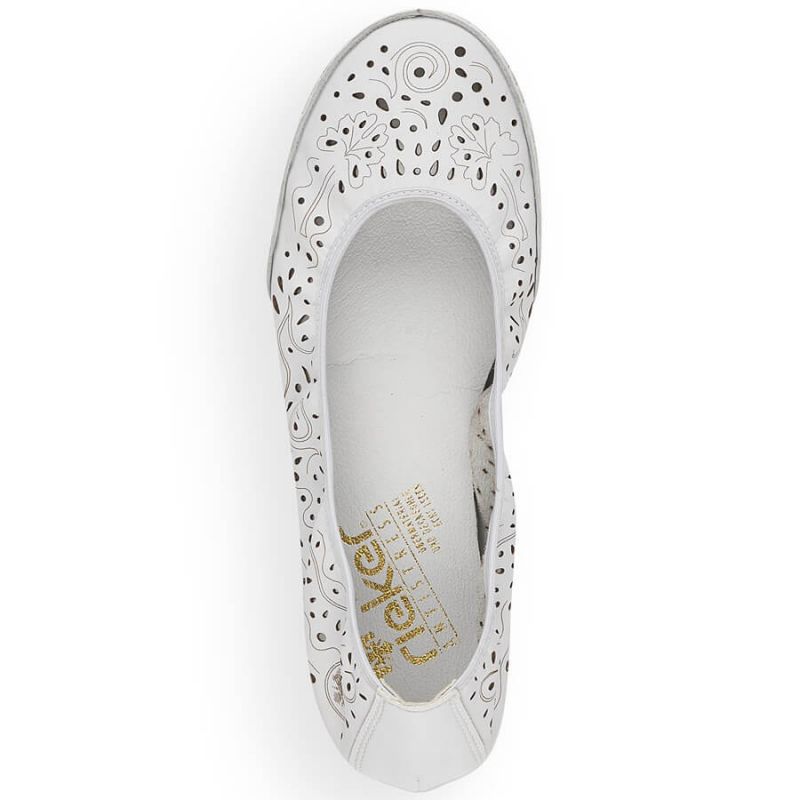 Rieker W RKR649 comfortable leather openwork shoes, white Footwear/Lifestyle/Rieker Your Sports Performance
