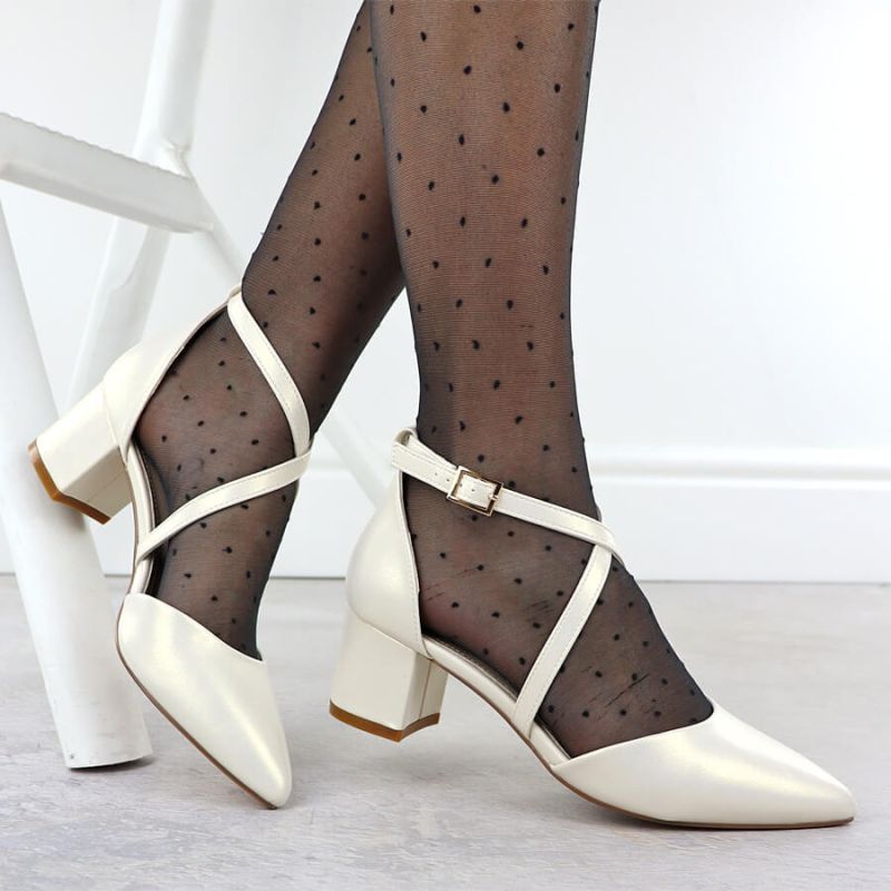 Women's pearl cream Sergio Leone SK-830 heeled sandals Footwear Your Sports Performance
