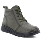 Comfortable Khaki Leather Ankle Boots for Women T.Sokolski OL67-1