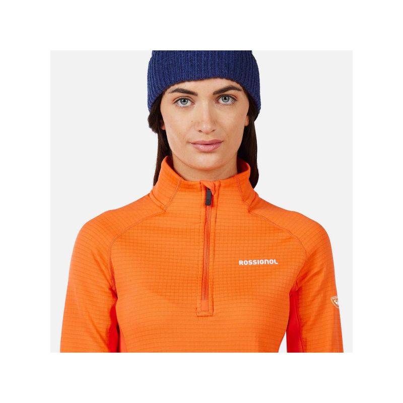 ROSSIGNOL Women's Sweatshirt W Blackside Mix HZ Fleece Orange