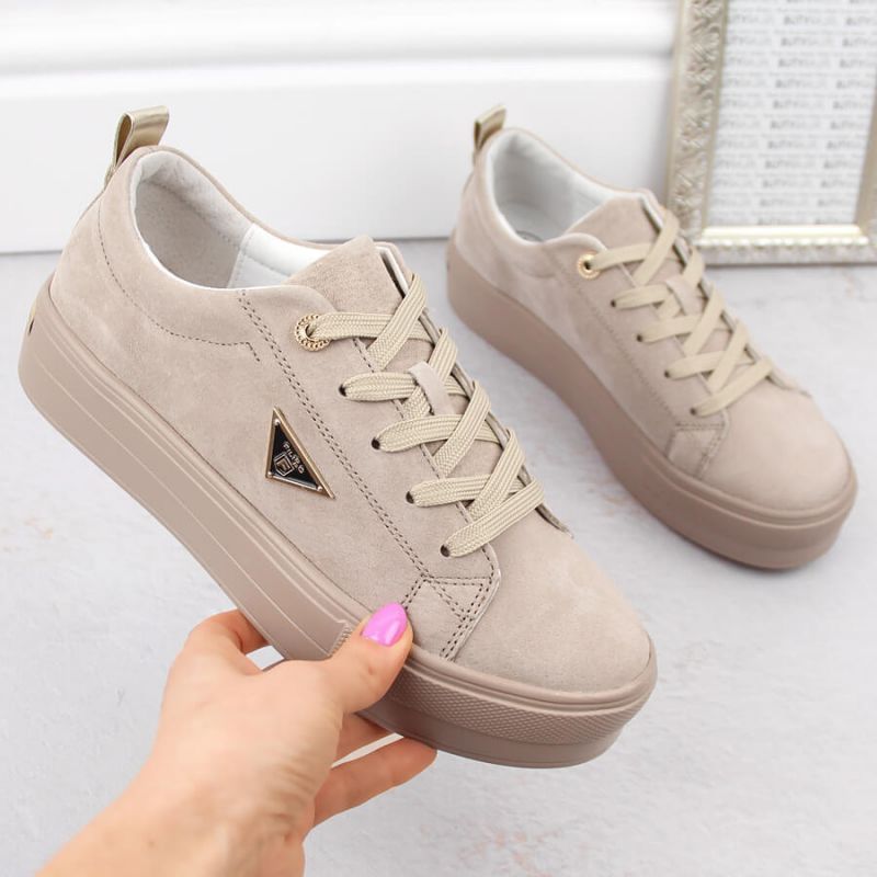 Filippo W PAW315C beige leather suede platform shoes Fashion/Footwear Your Sports Performance