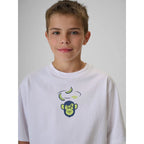 Boy's loose T-shirt with print 4F 4FJRSS26TTSHM4276-10S