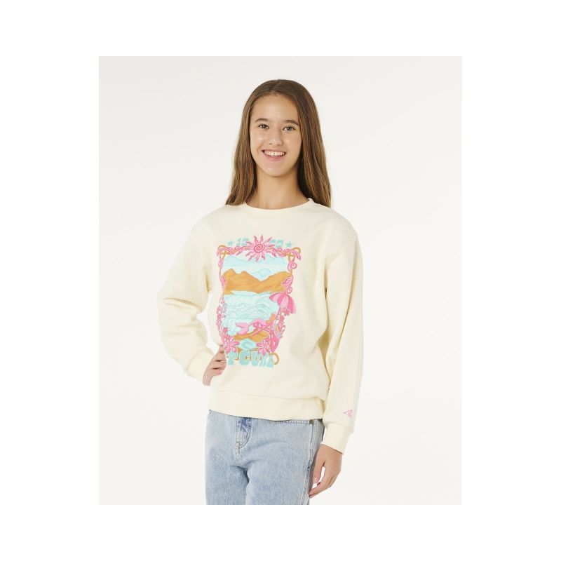 RIP CURL Sunshine Squad Crew-Girl Sweatshirt White