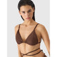 Women's swimsuit bikini top 4F 4FWSS24UBKTF041-81S Brown *Kategoria tymczasowa Your Sports Performance