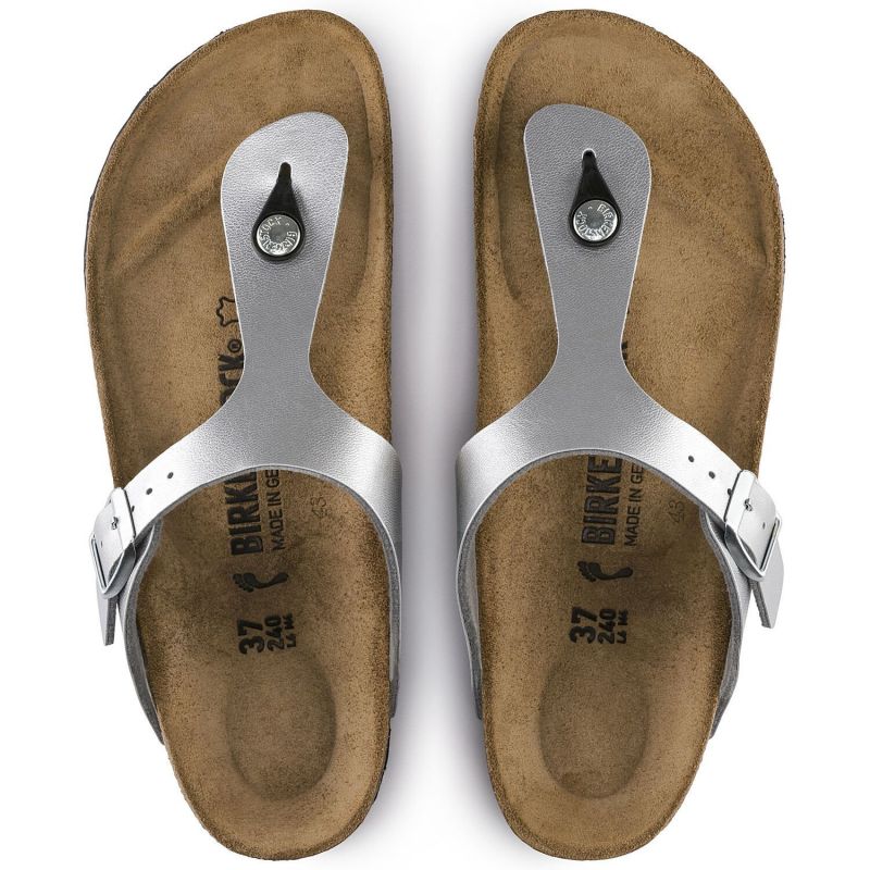 Silver Birkenstock Gizeh Birko-Flor narrow women's flip-flops (0043853) Footwear/Lifestyle/Brinkenstock/Japonki Birkenstock