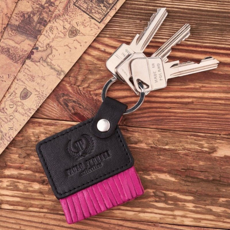 Paolo Peruzzi Pink Genuine Leather Keychain - T-88 BL/PI Akcesoria i sprzęt koszykarski/Saszetki, nerki Your Sports Performance