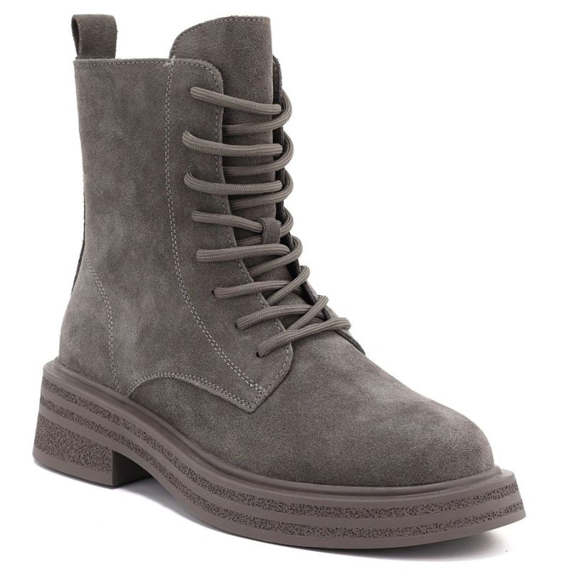 Women's leather ankle boots, khaki suede, Sergio Leone TR-02