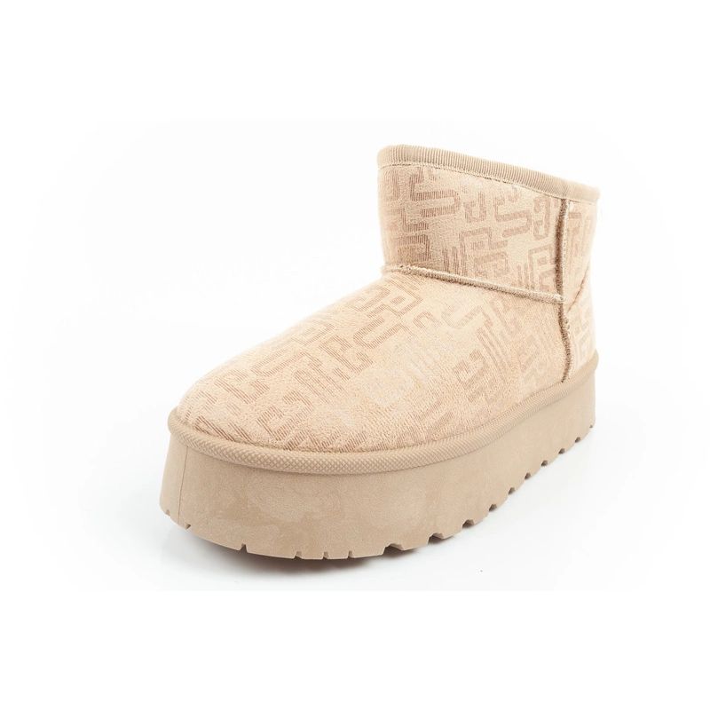 Lee Cooper women's winter snow boots, fashionable fur lined ankle boots, beige Lee Cooper