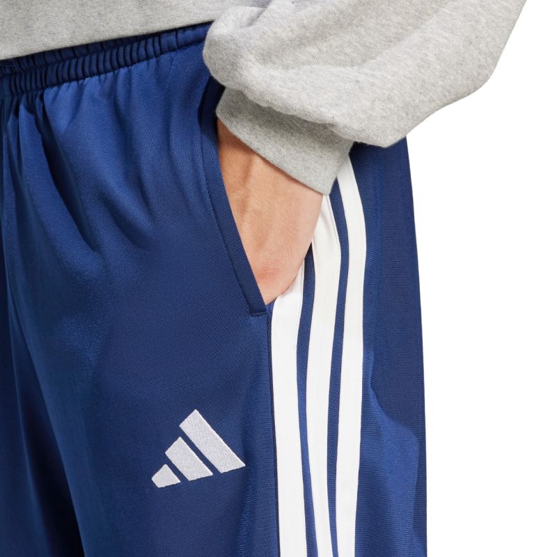 Men's adidas 3-Stripes Tricot Regular Fit Open Hem Pants Blue JI8803