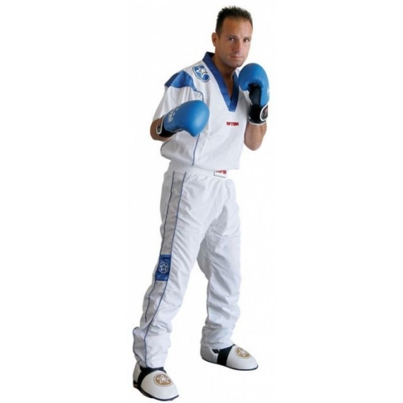 TOP TEN STAR COLLECTION kickboxing outfit white and blue In preparation Your Sports Performance