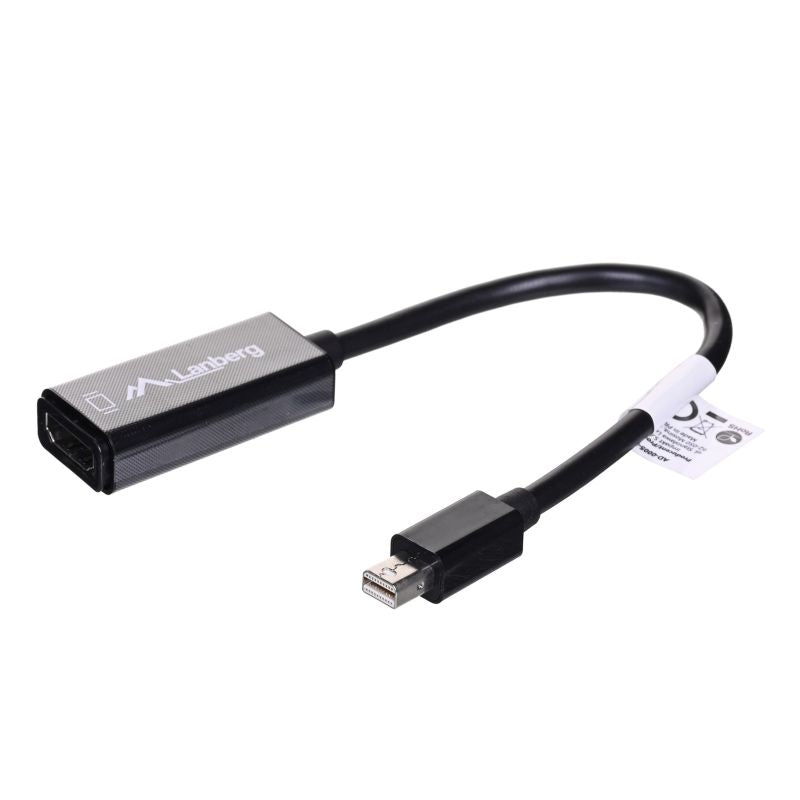 Lanberg AD-0005-BK adapter (Mini DisplayPort M - HDMI F; 0.20m; black) Kable i adaptery/Adaptery, przejściówki Your Sports Performance