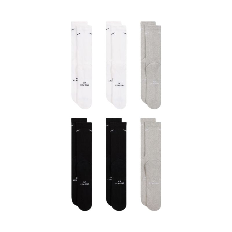 Nike Everyday Elevated Socks 6 Pairs White, Black, Gray HQ8021 903