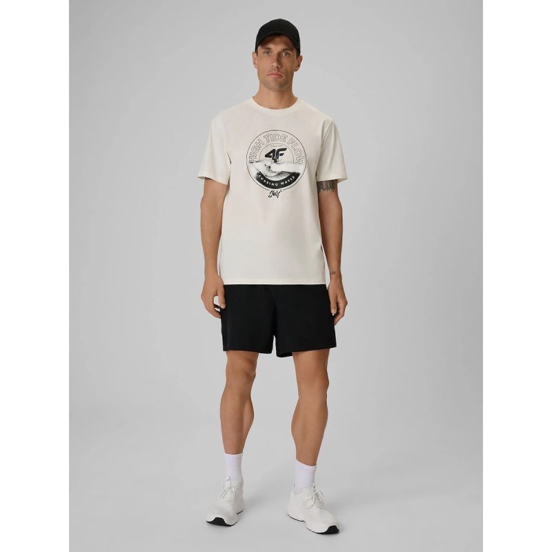 Men's regular printed T-shirt 4F 4FRSS26TTSHM4298-11S