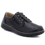 Comfortable women's shoes with a zipper, black Potocki TO90407