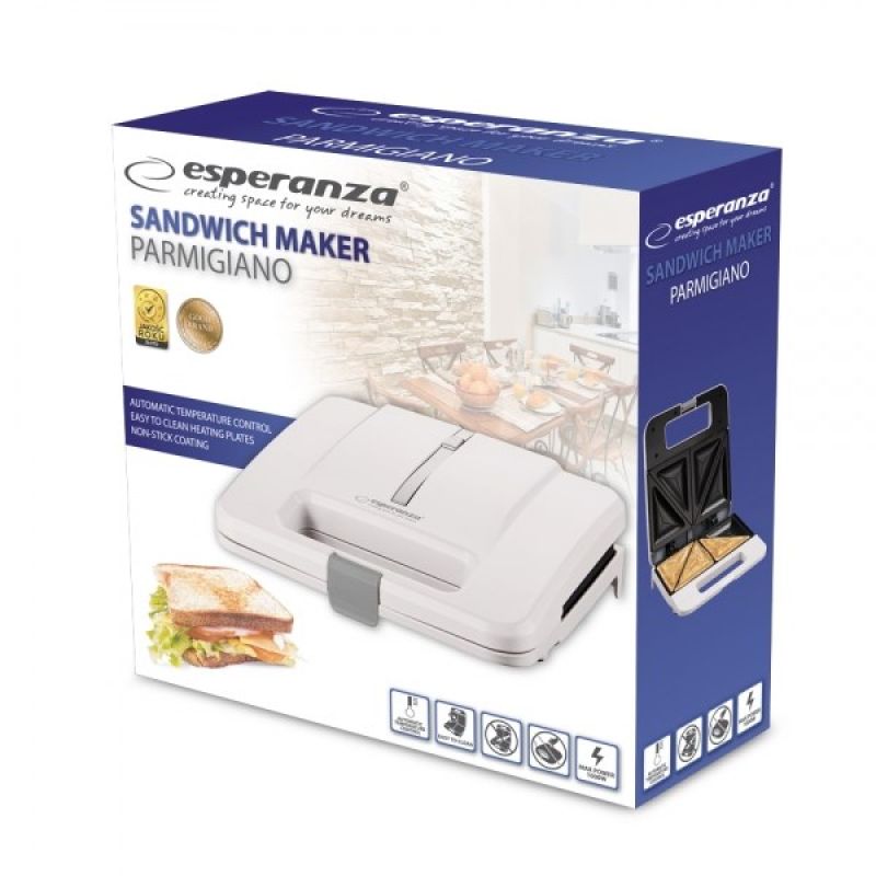 Esperanza PARMIGIANO EKT010W sandwich maker (1000W; white) AGD - Produkty/Opiekacze Your Sports Performance