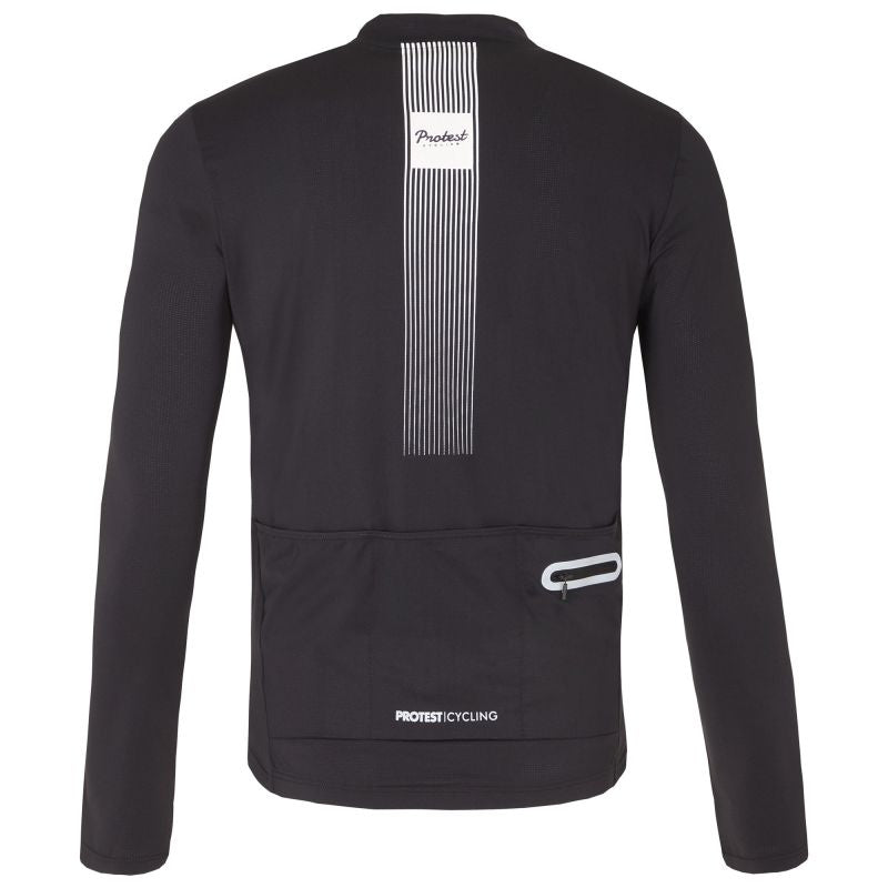 Men’s Long-Sleeve Full-Zip Cycling Jersey Protest PRTGERRIE, Black