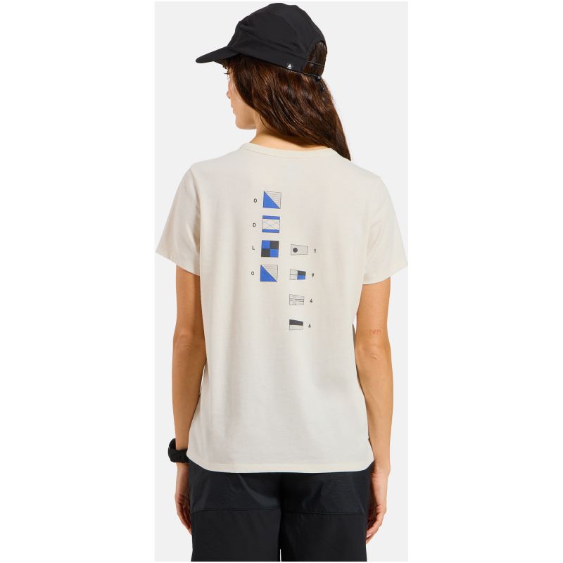 Women's short-sleeve ODLO T-shirt crew neck s/s COTTON BLEND ODLO FLAGS, beige