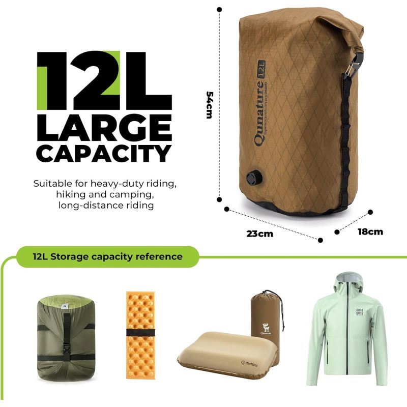 Qunature waterproof bag with valve khaki 12l Qunature/Akcesoria Rowerowe/Torba Your Sports Performance