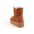 D.Franklin women's winter snow boots, fashionable fur lined, brown ankle boots D.Franklin
