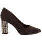 Chocolate suede pointed toe pumps Sergio Leone PB216 LEONE
