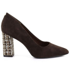 Chocolate suede pointed toe pumps Sergio Leone PB216 LEONE