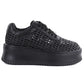 Women's sneakers on the platform, openwork, black Goe TT2N4043 Goe