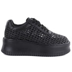 Women's sneakers on the platform, openwork, black Goe TT2N4043 Goe