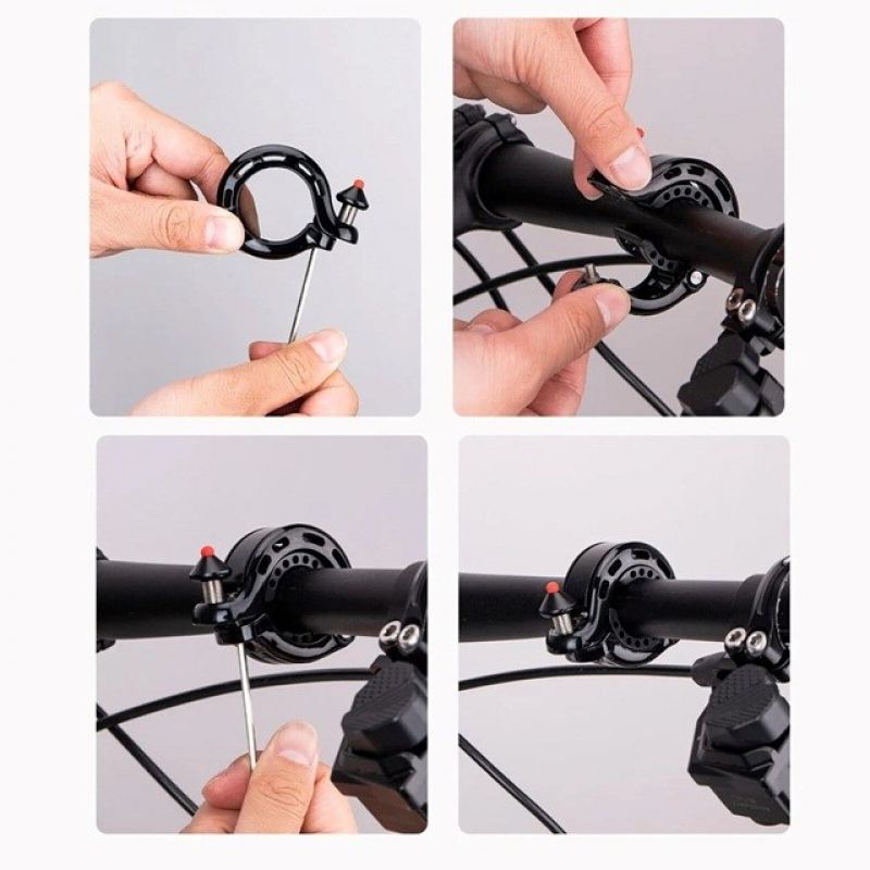 Rockbros 34210028001 Q-shaped bicycle bell - black Accessories/Bicycle/Akcesoria rowerowe Your Sports Performance