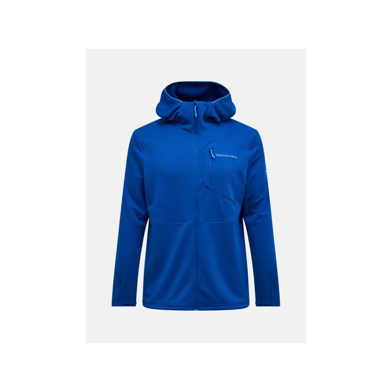 Men's PEAK PERFORMANCE M Trail Polartec Power Grid Zip Hoodie, Blue