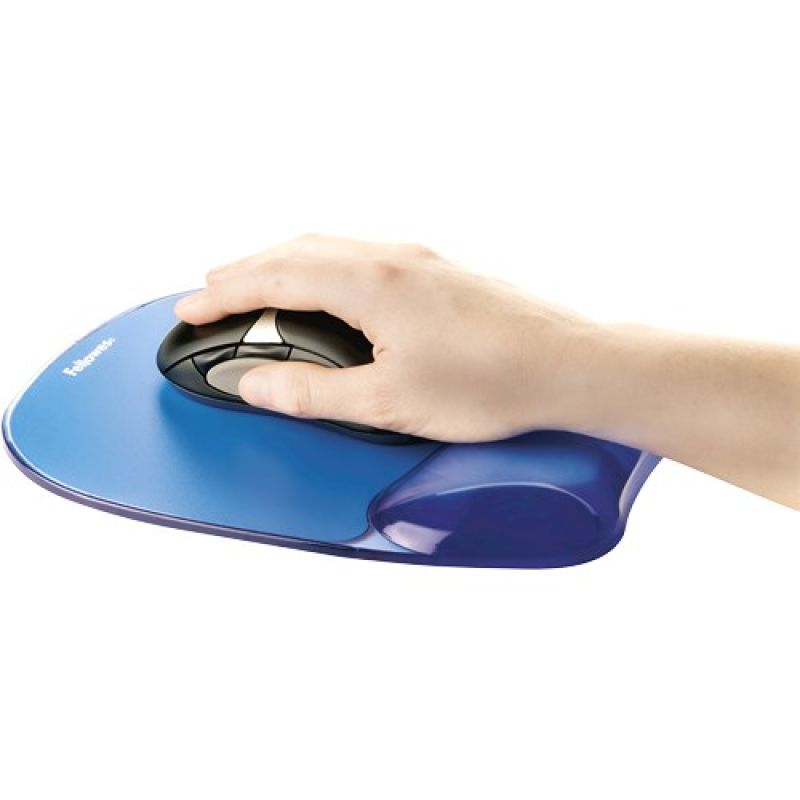 Fellowes CRYSTAL Mouse Pad and Wrist Rest Gel Blue In preparation Your Sports Performance