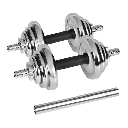REBEL ACTIVE ADJUSTABLE CHROME DUMBBELLS IN CASE WITH BAR, 20 KG SET To be categorized Your Sports Performance