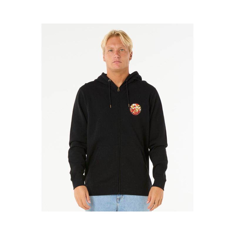RIP CURL Wettie Passage Icon Zip Thru sweatshirt black