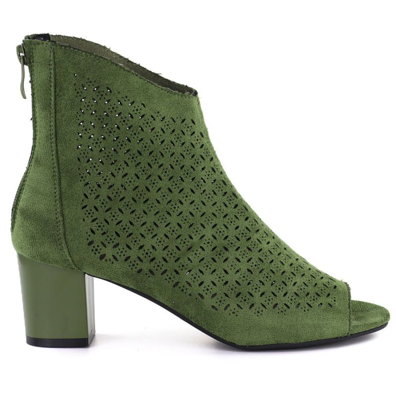 Women's open-toe green ankle boots M.Daszyński MR1954-23 To be categorized Your Sports Performance