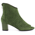 Women's open-toe green ankle boots M.Daszyński MR1954-23 To be categorized Your Sports Performance