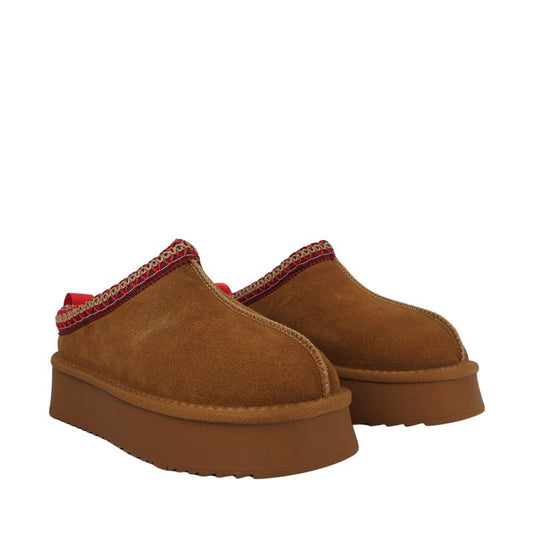 Women's leather shoes Solo Soprani Couture Sabot fur Hugh Platform light brown SSW421P22 51 In preparation Your Sports Performance