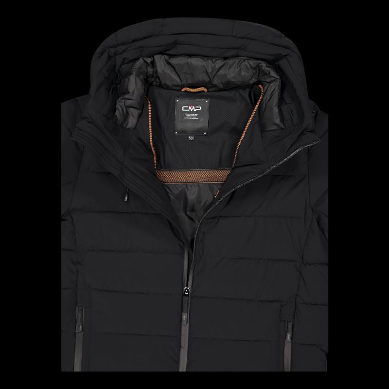 CMP men's winter sports jacket with hood, insulated, black (34K0167/U901) CMP