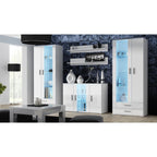 SOHO S6 2D2S display cabinet white/gloss white Bufety i witryny/Bufety i witryny na drewnianej podstawie Your Sports Performance