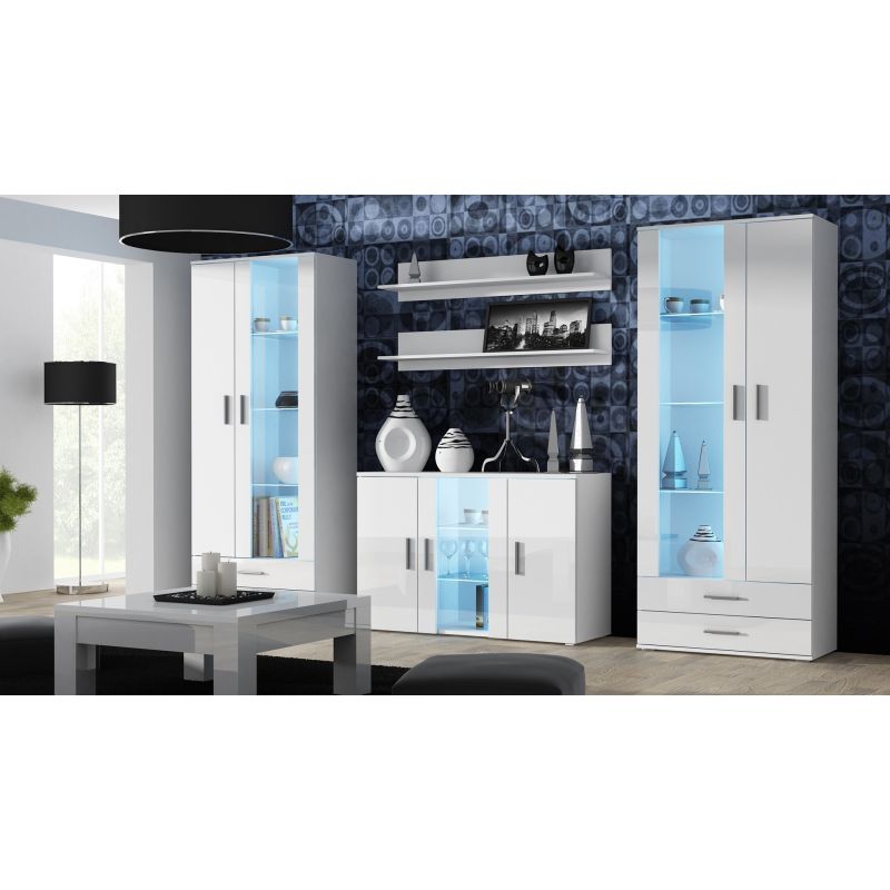 SOHO S6 2D2S display cabinet white/gloss white Bufety i witryny/Bufety i witryny na drewnianej podstawie Your Sports Performance