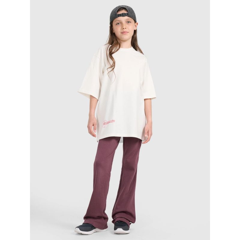 Oversized T-shirt with print for girls 4F 4FJRAW25TTSHF3187-11S *Kategoria tymczasowa Your Sports Performance