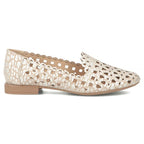 Women's leather openwork shoes, beige, Filippo DP7710 Filippo