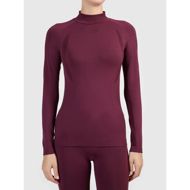 Seamless thermal ski underwear with quick-drying finish – women’s long-sleeve top 4F 4FWAW26USEAF324-60S
