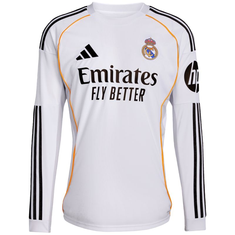 adidas Real Madrid 25/26 Long Sleeve Home Men's Jersey White JN8884 To be categorized Your Sports Performance