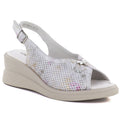 Women's leather wedge sandals gray Vinceza 26-79614 Vinceza