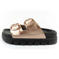Lee Cooper shoes women's slippers gold comfortable platform fashionable Lee Cooper