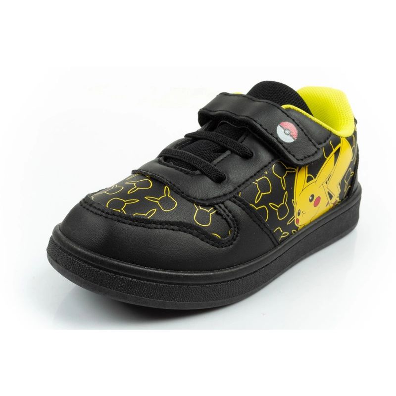 Leomil children's sports shoes Pokemon sneakers lightweight with velcro black