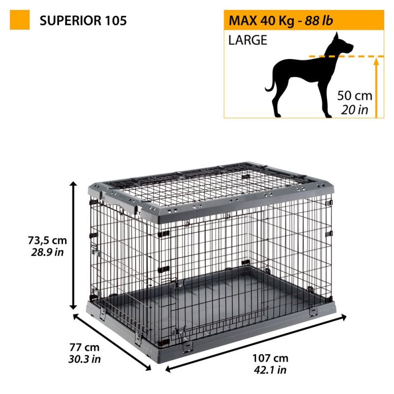 FERPLAST Superior 105 - dog cage - 107 x 77 x 73.5 cm Dla psa/Klatki i transportery (dla psów) Your Sports Performance