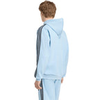 adidas Essentials 3-Stripes Fleece Hoodie for men, light blue KY4170