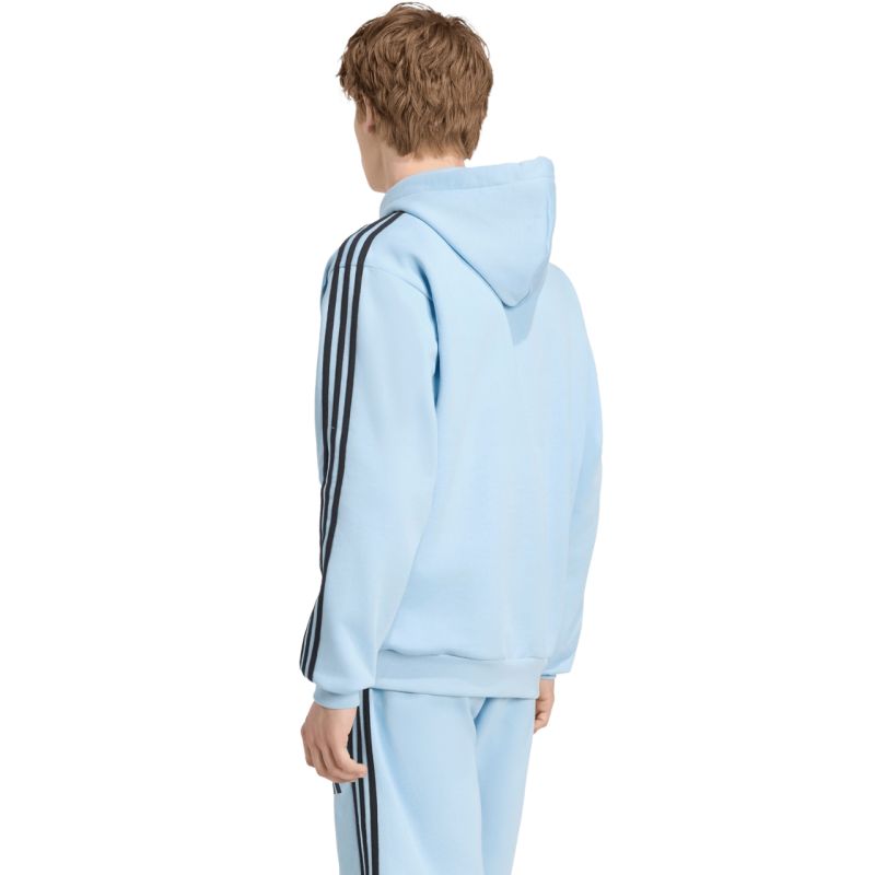 adidas Essentials 3-Stripes Fleece Hoodie for men, light blue KY4170