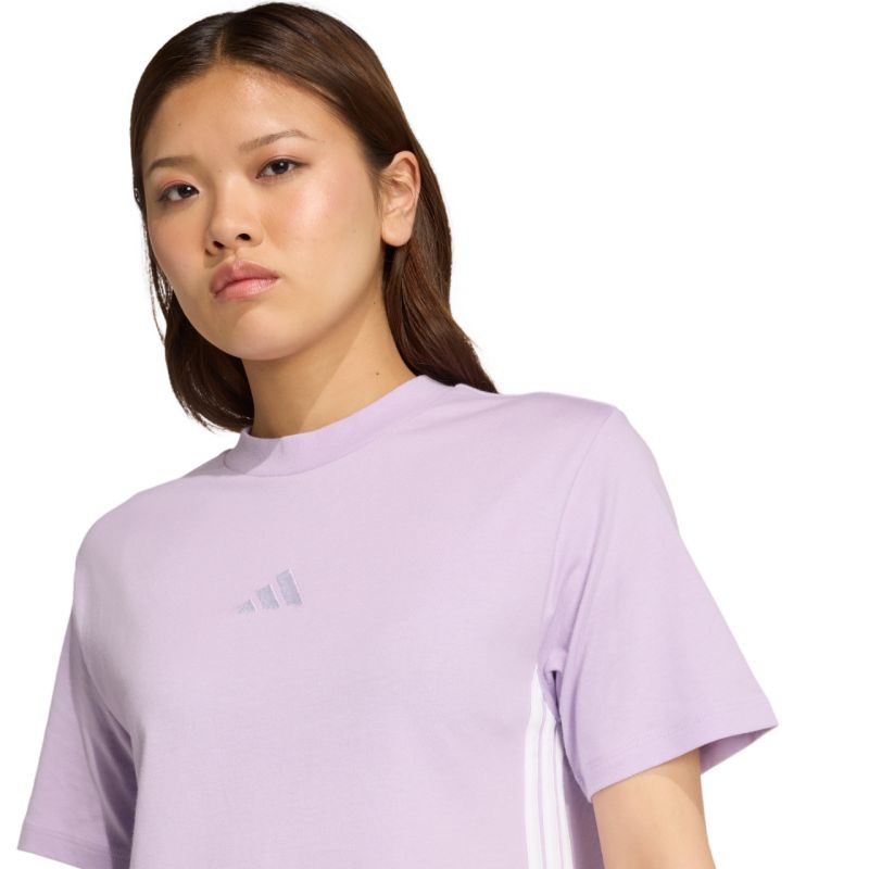 adidas Essentials 3-Stripes Cotton Women's T-Shirt Light Purple JX7619 adidas