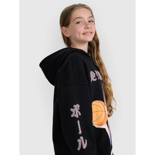 Girls' sweatshirt with hood, open, 4F 4FJRAW25TSWSF2293-20S *Kategoria tymczasowa Your Sports Performance